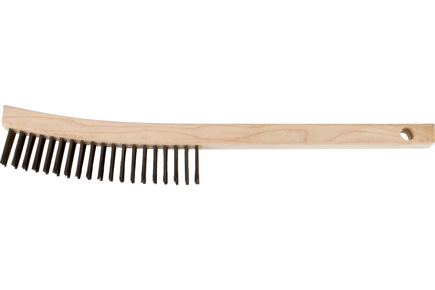 Picture of Pferd Curved Handle Scratch Brush 3X19 Rows Stainless Steel Wire Wooden Block